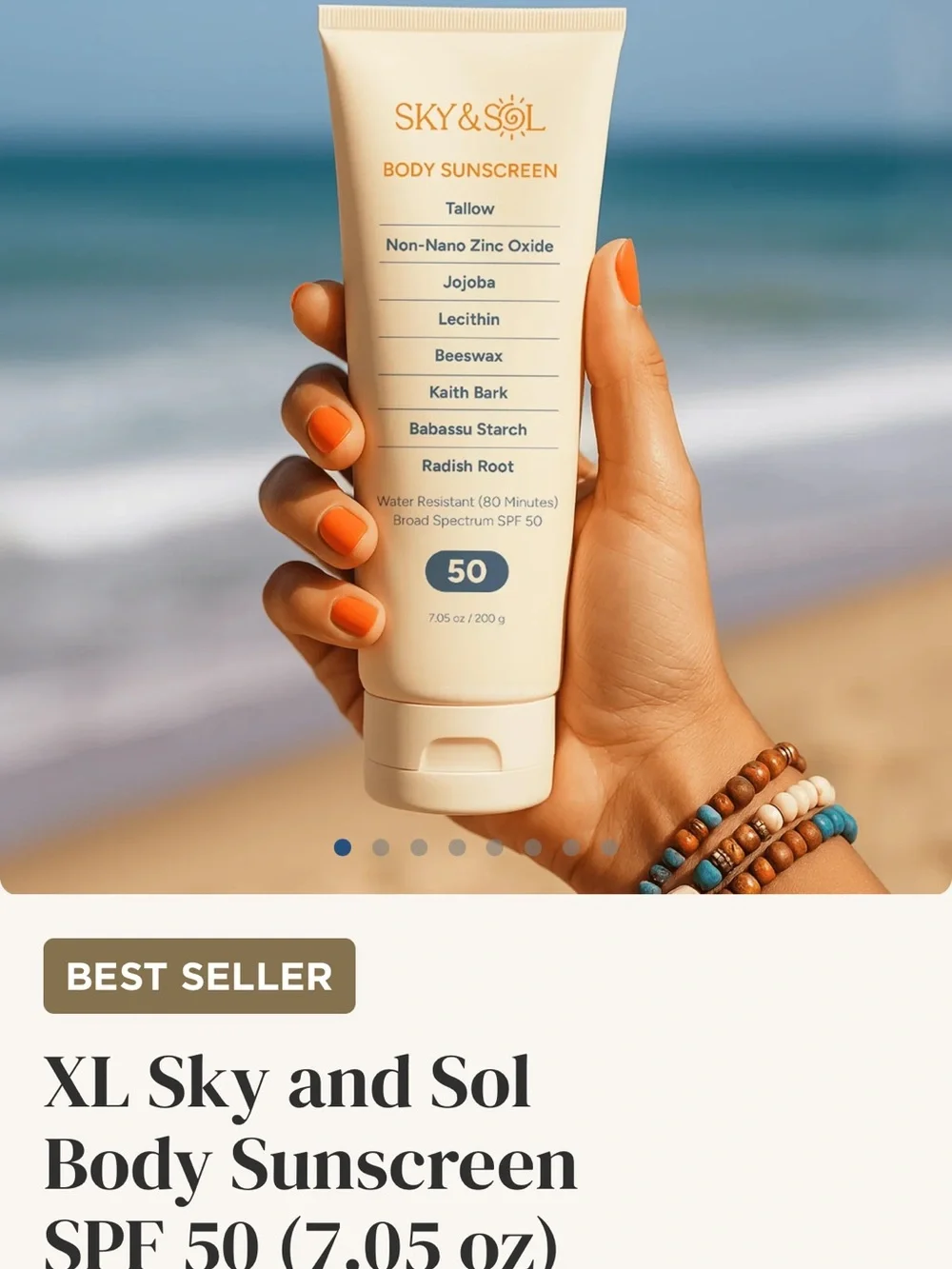 SKY & SOL (SPF 50) Organic/Clean Sunscreen Lotion
